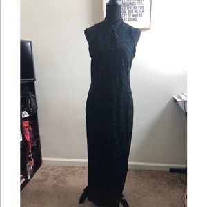 Long Floral Embroidered Dress